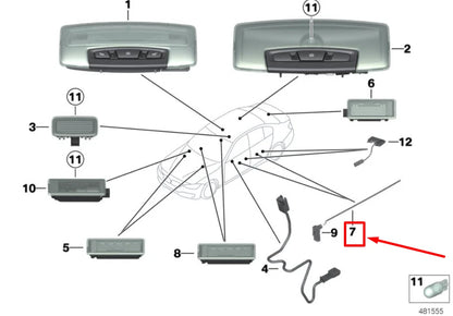 NEW BMW 4 F32,F82 FRONT LEFT DOOR OPTICAL CONDUCTOR 63319248665 9248665 ORIGINAL