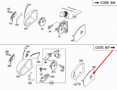 NEW MERCEDES-BENZ E-CLASS W211 LEFT WING MIRROR GLASS LHD A2118100921 ORIGINAL