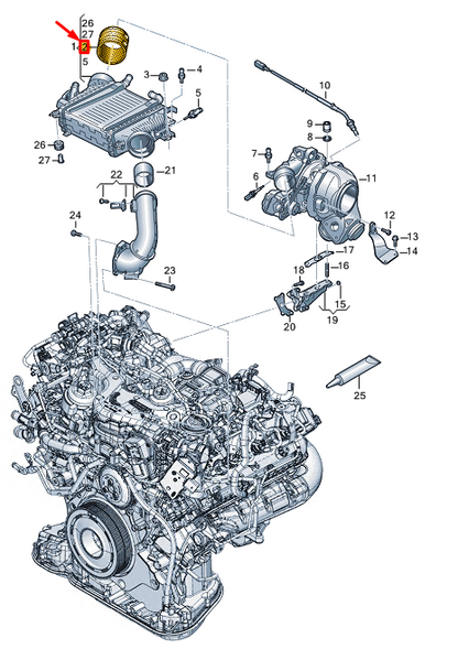 new audi a8 d5 intercooler pressure hose 059145555b original