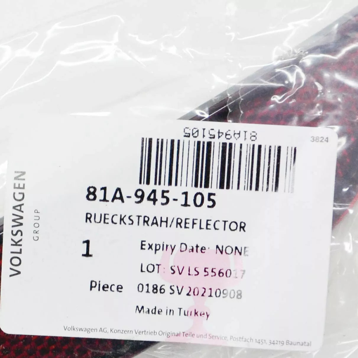 NEW AUDI Q2 REAR LEFT BUMPER LIGHT REFLECTOR 81A945105 ORIGINAL