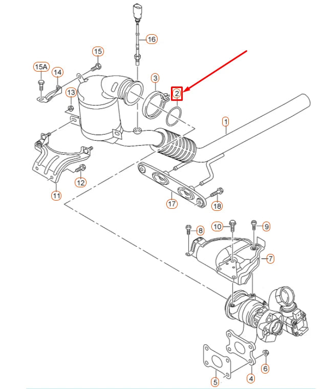 NEW AUDI A3 8V EXHAUST PIPE GASKET SEAL 5Q0253115B ORIGINAL