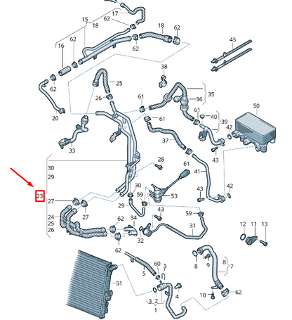 new vw touareg 7p mk2 coolant hose pipe lhd 7p6121070bj original