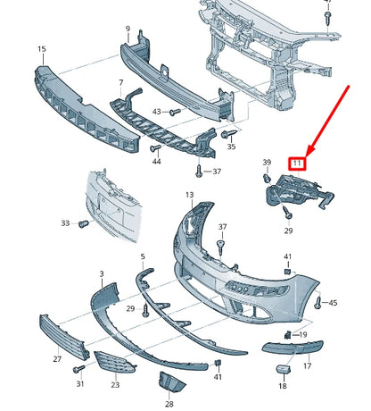 NEW VOLKSWAGEN GOLF PLUS FRONT LEFT BUMPER BRACKET 5M0807049 ORIGINAL