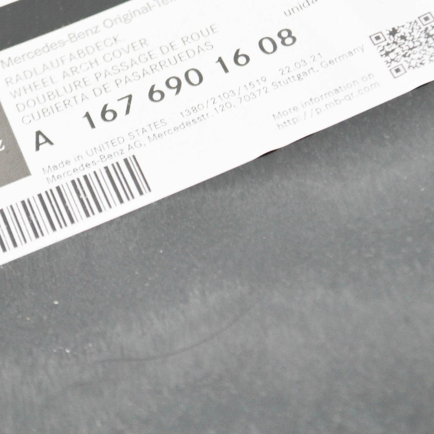 NEW MB GLE W167 FRONT RIGHT WHEEL HOUSING LINER FRONT PART A1676901608