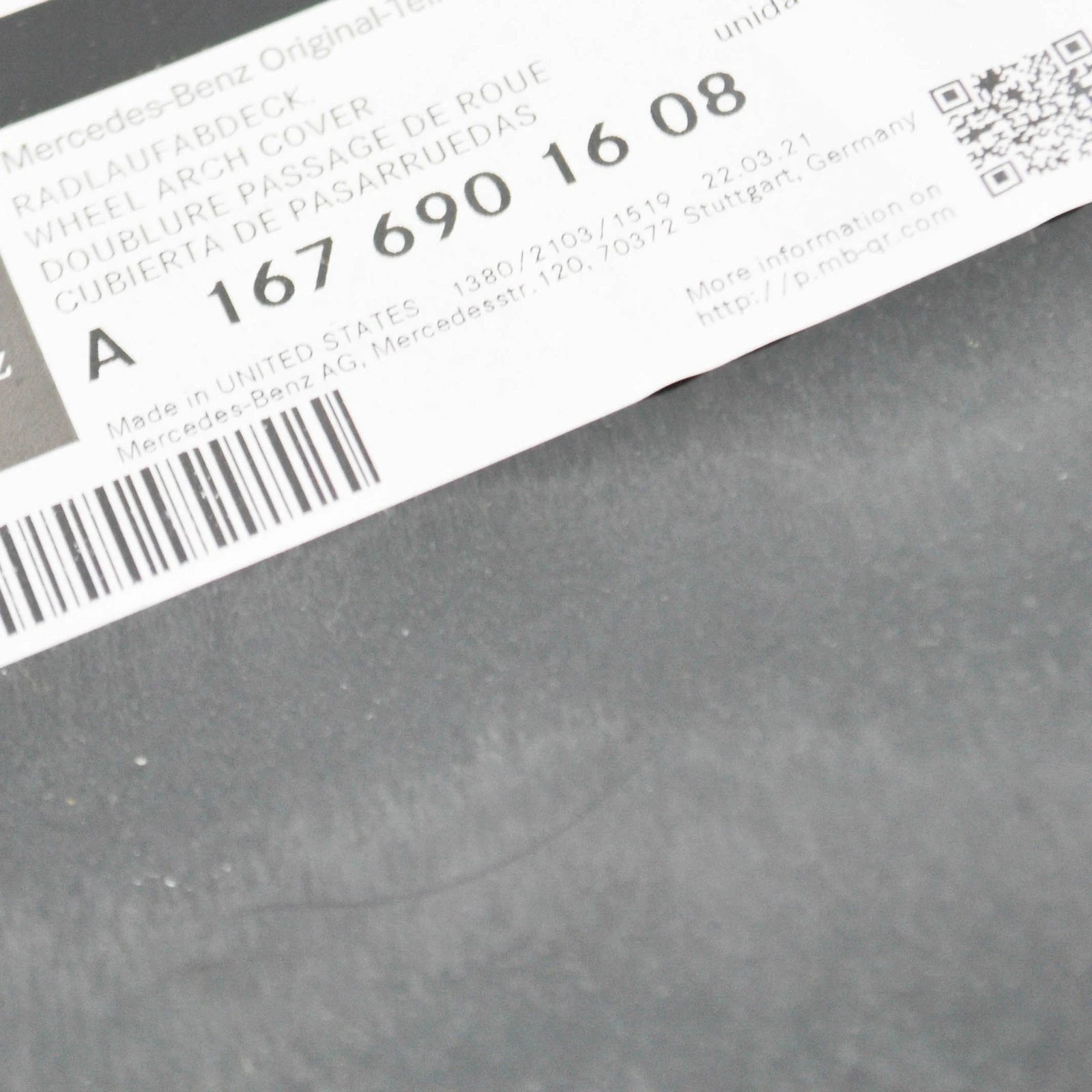 NEW MB GLE W167 FRONT RIGHT WHEEL HOUSING LINER FRONT PART A1676901608