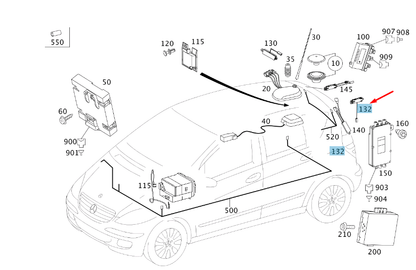new mb a w169 rear panel door top left antenna amplifier a1698208689 original