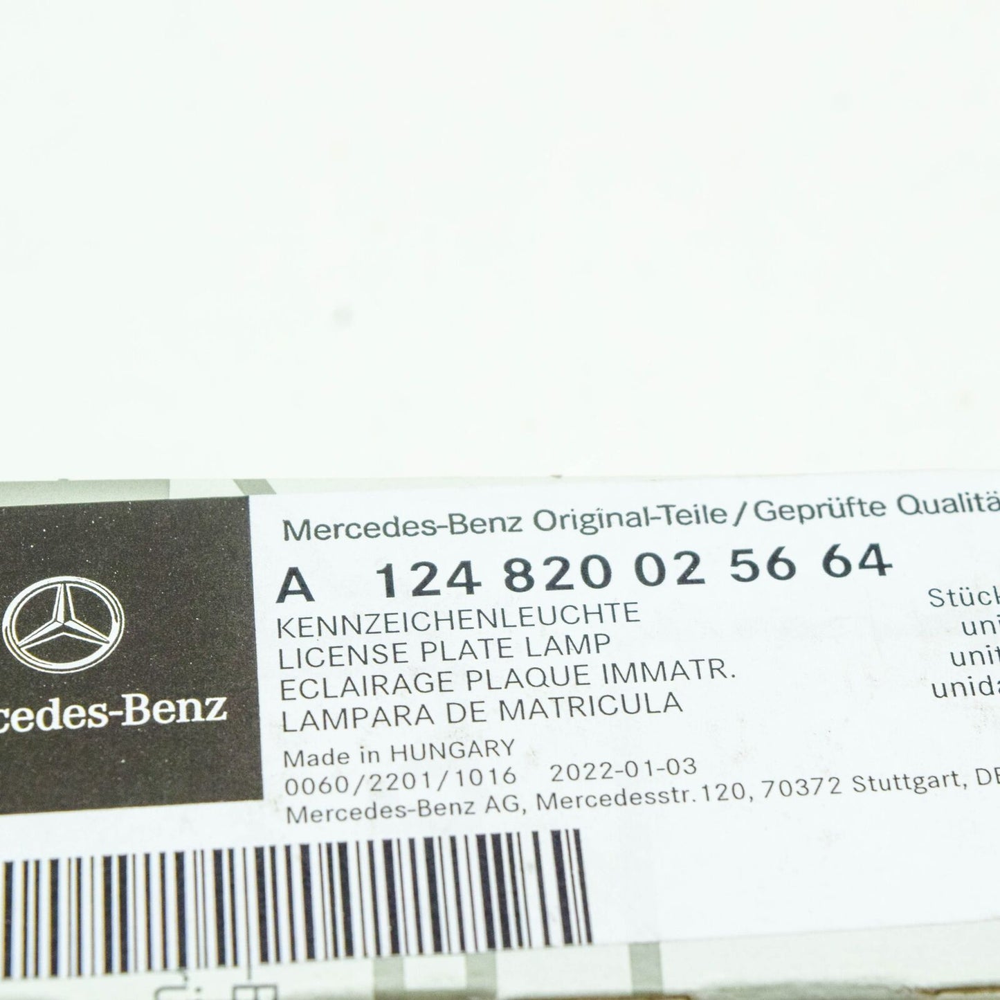 NEW MERCEDES-BENZ C W202 LICENSE PLATE LIGHT A124820025664 ORIGINAL