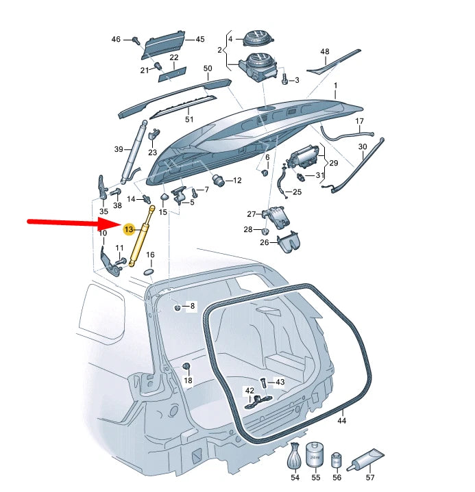 NEW VW PASSAT VARIANT B8 REAR LID GAS FILLED STRUT 3G9827550C ORIGINAL