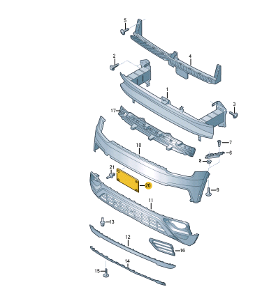 new volkswagen teramont front bumper number holder 3cn807287b9b9 original