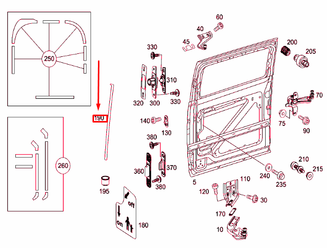 new mb vito w639 rear sliding door edge protection a6399850362 original