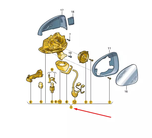 NEW VW TOUAREG 7P FRONT RIGHT SIDE WING MIRROR RHD 7P6857508AD9B9 ORIGINAL