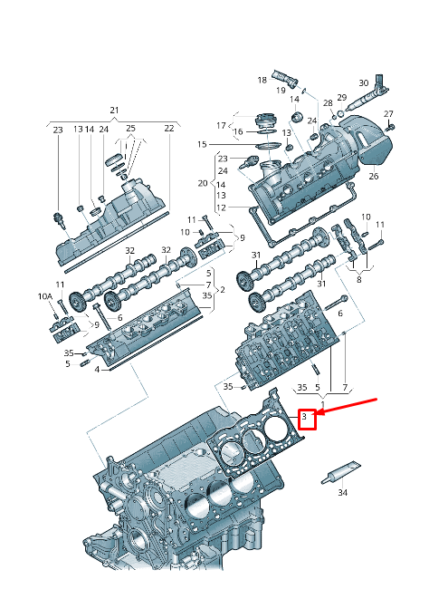 new audi a4 avant b8 engine cylinder head gasket 059103383jr original