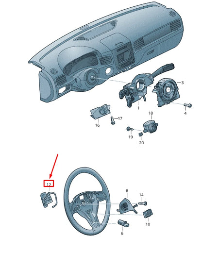 NEW VW TOUAREG 7P STEERING WHEEL LEFT TIPTRONIC PUSHBUTTON 5K0951527A1QB