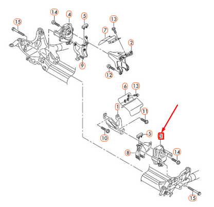 new audi a4 b8 left engine mount 8r0199381g 2.0tfsi original