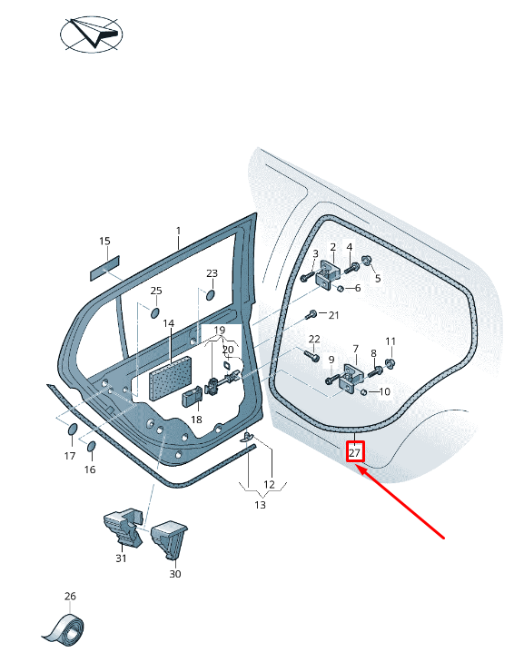 new vw golf vii 5g mk7 rear right door seal rubber 5g6867914a original