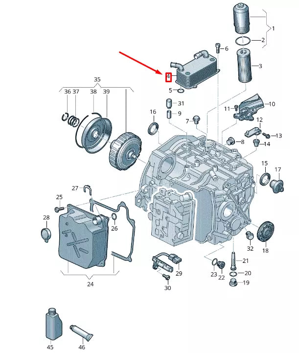 NEW VW TRANSPORTER VI T6 GEAR OIL COOLER 0BT317019 ORIGINAL