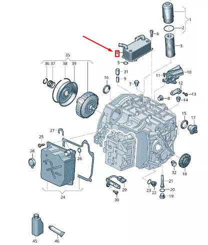 NEW VW TRANSPORTER VI T6 GEAR OIL COOLER 0BT317019 ORIGINAL