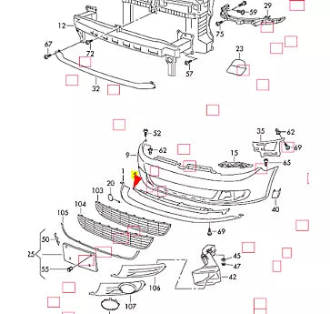 NEW VW GOLF MK6 FRONT BUMPER LOWER VALANCER RETAINER 5K0805915A9B9 ORIGINAL