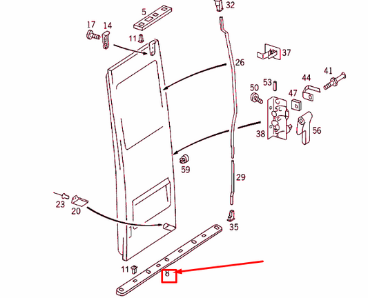 new mercedes-benz sprinter 903 rear panel door bottom plate a9017660119 original