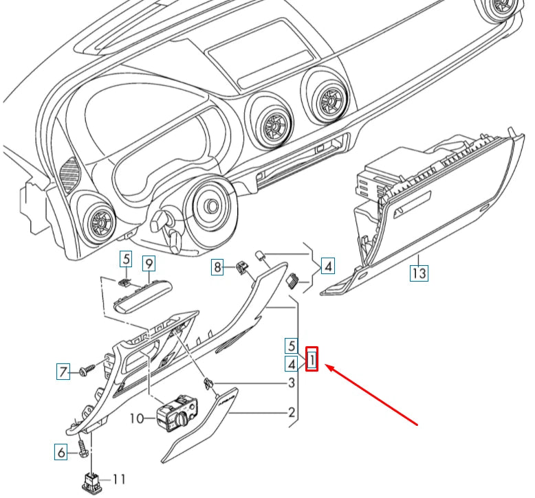 NEW AUDI RS3 SPORTBACK 8V FRONT LEFT LOWER DASH TRAY LHD 8V5880301B6PS ORIGINAL