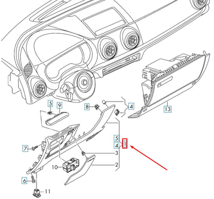 NEW AUDI RS3 SPORTBACK 8V FRONT LEFT LOWER DASH TRAY LHD 8V5880301B6PS ORIGINAL
