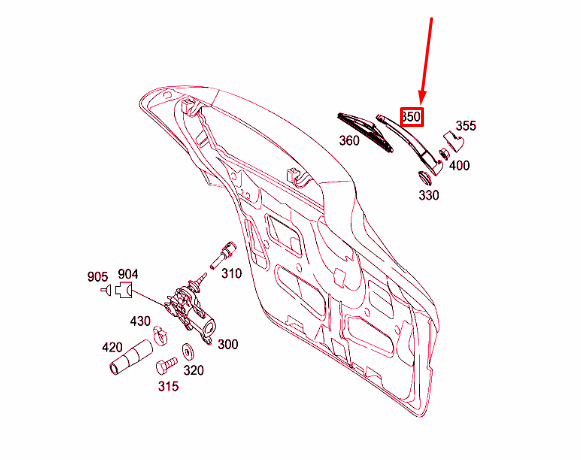new mercedes-benz b w245 rear panel door wiper arm a1698200844 original