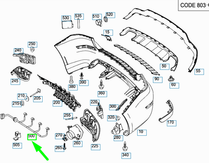new mercedes-benz glk x204 rear parking aid wiring harness a2044407040 original