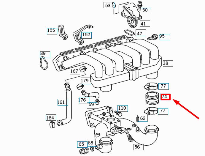 NEW MERCEDES-BENZ SL R129 INTAKE MANIFOLD HOSE A1041411783 ORIGINAL