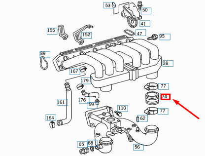 NEW MERCEDES-BENZ SL R129 INTAKE MANIFOLD HOSE A1041411783 ORIGINAL