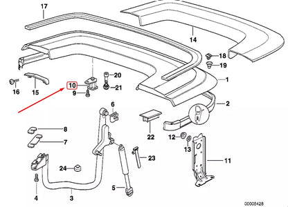 NEW BMW 3 CONVERTIBLE E36 FOLDING TOP LEFT STOPPER 51258171799 ORIGINAL