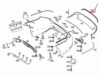 NEW MERCEDES-BENZ E CABRIO A207 REAR BOTTOM BUMPER TRIM A2078851721 ORIGINAL