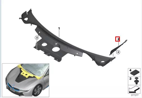 NEW BMW I8 I12 LEFT APRON COVER TRIM 51717387573 7387573 ORIGINAL