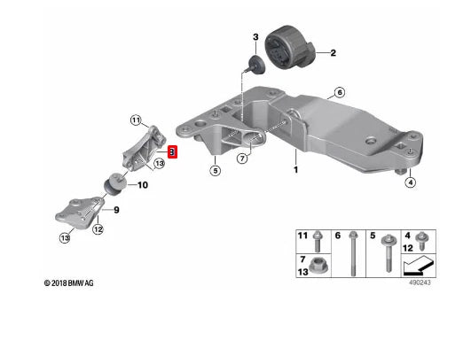 NEW BMW 3 G20 GEARBOX SUPPORTING BRACKET 22326861570 6861570 ORIGINAL