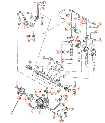 NEW AUDI Q3 8U HIGH PRESSURE PUMP PULLEY 03L130111G ORIGINAL
