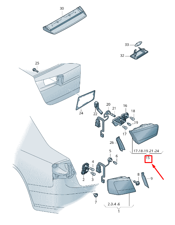 new audi a6 avant c7 rear right side tailgate taillight 4g9945094b original