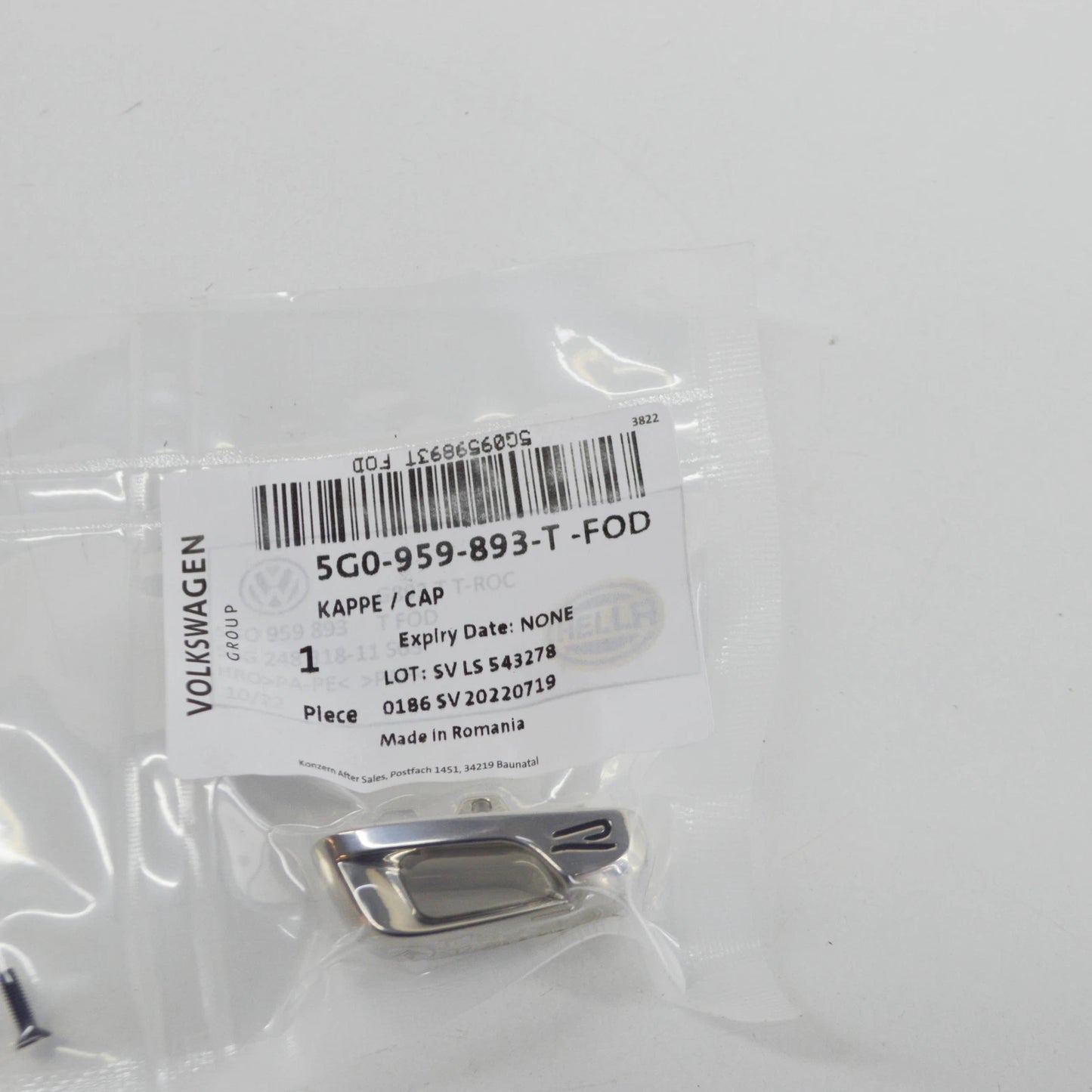 NEW VOLKSWAGEN TIGUAN AD1 KEY COVER CAP R 5G0959893TFOD ORIGINAL