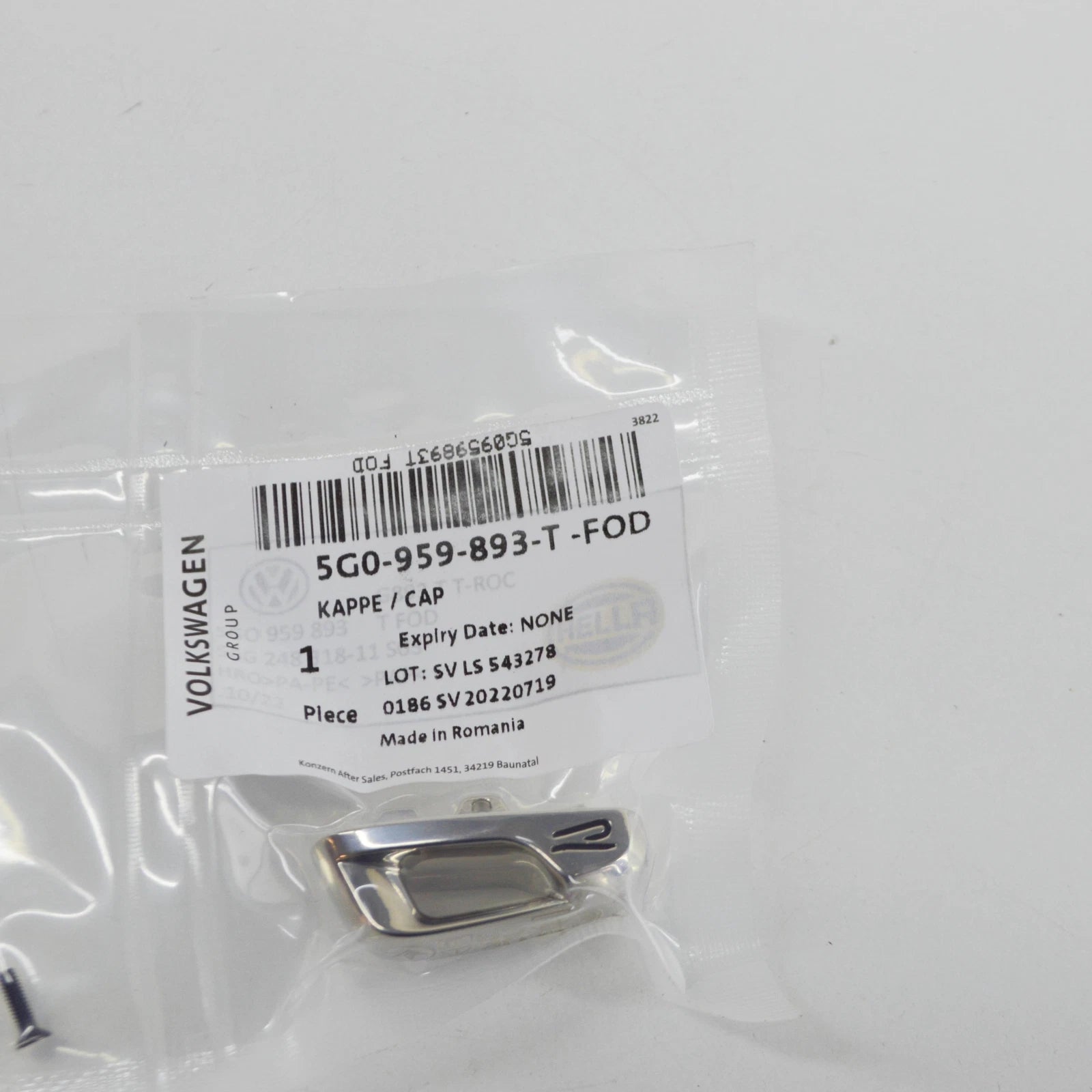 NEW VOLKSWAGEN TIGUAN AD1 KEY COVER CAP R 5G0959893TFOD ORIGINAL