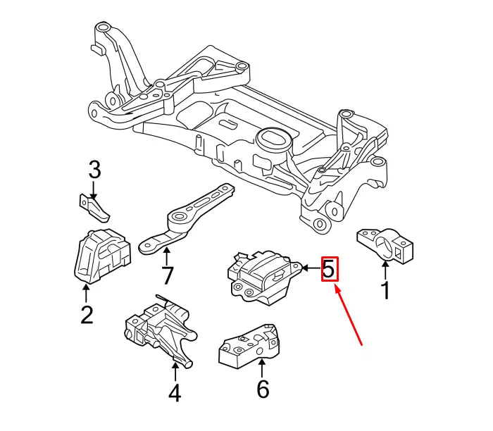 NEW VW PASSAT B6 3C FRONT AXLE LEFT TRANSMISSION MOUNT 1K0199555S ORIGINAL