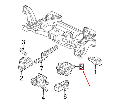 NEW VW PASSAT B6 3C FRONT AXLE LEFT TRANSMISSION MOUNT 1K0199555S ORIGINAL