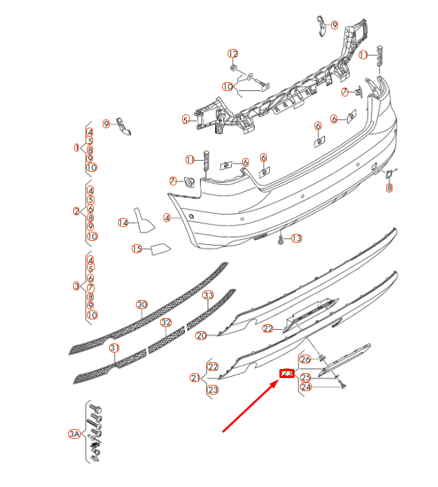 NEW AUDI A3 8V REAR BUMPER REMOVABLE TOW BAR COVER 8V3807397 ORIGINAL