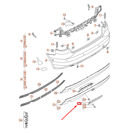 NEW AUDI A3 8V REAR BUMPER REMOVABLE TOW BAR COVER 8V3807397 ORIGINAL