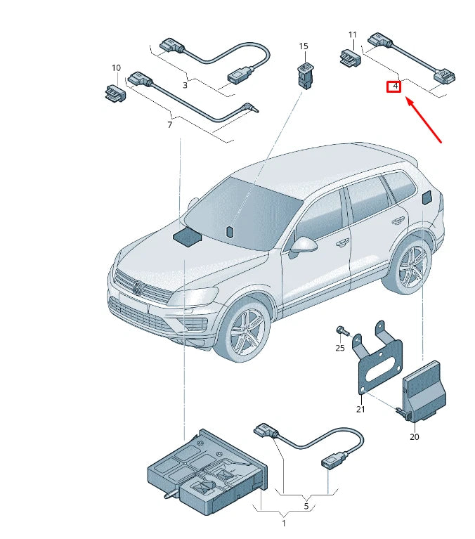 NEW VW TOUAREG 7P MK2 MEDIA-IN SOCKET ADAPTER WIRING HARNESS 5N0035554J ORIGINAL
