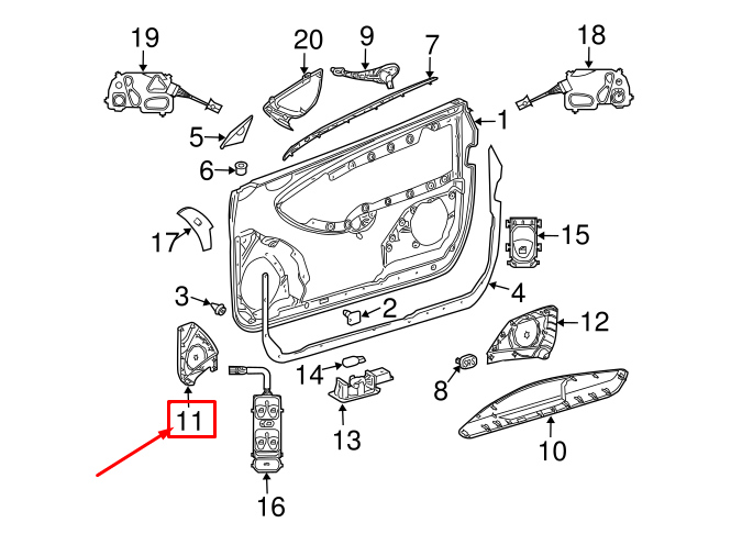 NEW MERCEDES-BENZ CLK C209 FRONT RIGHT SPEAKER GRILLE A20972702889B51 ORIGINAL