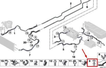 NEW BMW 2 F45 COOLANT SYSTEM LINE EXPANDING RIVET 51498166702