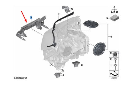 NEW BMW 6 GRAN TURISMO G32 RIGHT HEADLIGHT BRACKET MOUNT 63117461890 ORIGINAL