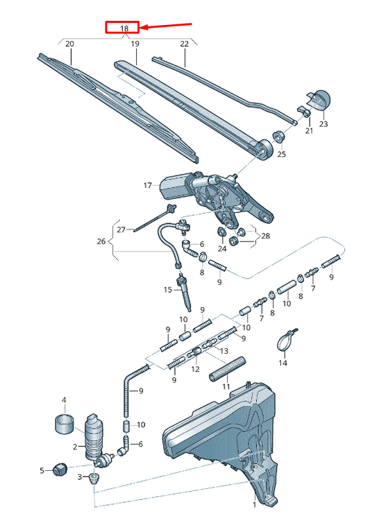NEW AUDI Q8 4MN FRONT WIPER ARM WITH WIPER BLADE 4M8955405F ORIGINAL