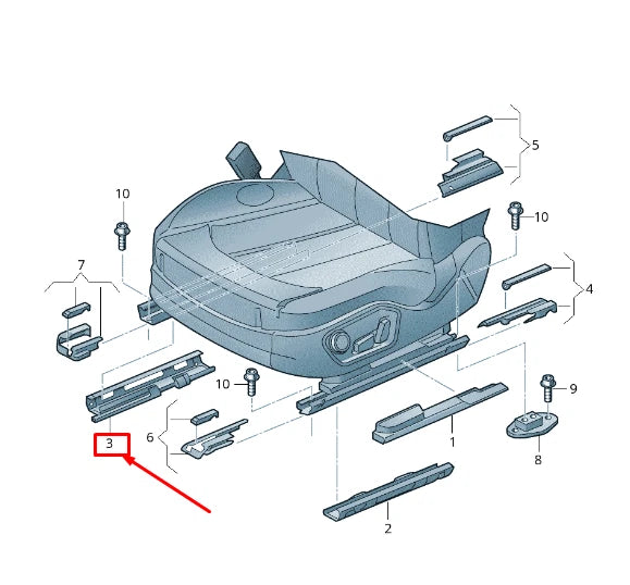 NEW AUDI A8 4H FRONT LEFT INNER SEAT GUIDE RAIL COVER 4H0881097ADT4