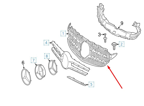 NEW MERCEDES-BENZ C-CLASS W205 FRONT RADIATOR GRILLE A2058880323 2016