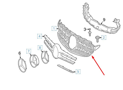 NEW MERCEDES-BENZ C-CLASS W205 FRONT RADIATOR GRILLE A2058880323 2016