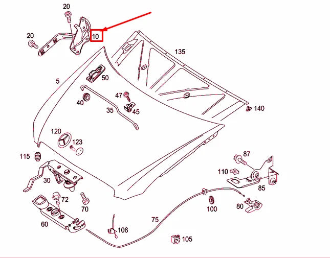 NEW MERCEDES-BENZ VITO W639 ENGINE HOOD RIGHT HINGE A6397500351 ORIGINAL